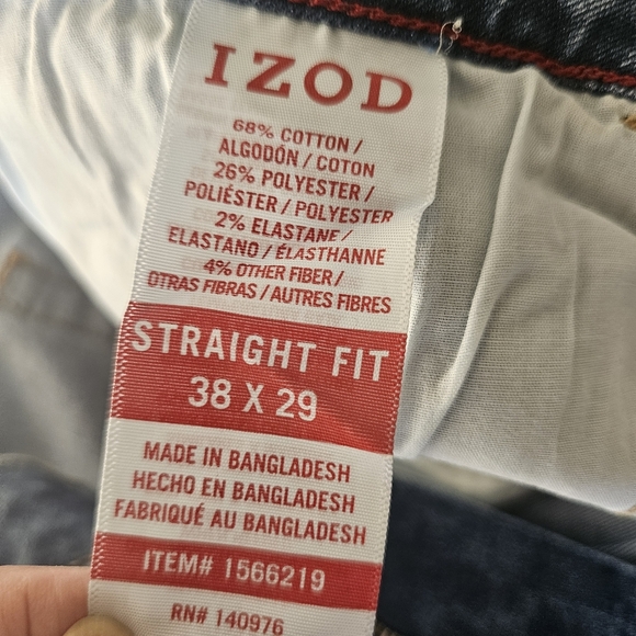Izod Saltwater Jeans Size 38 X 29 Straight Leg Comfort Stretch Medium Wash NWT - Picture 14 of 15